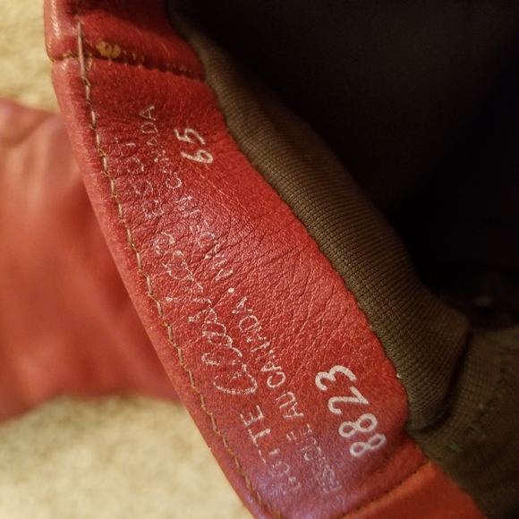 Vintage red leather heeled boots, sz 6.5 - Picture 3 of 3